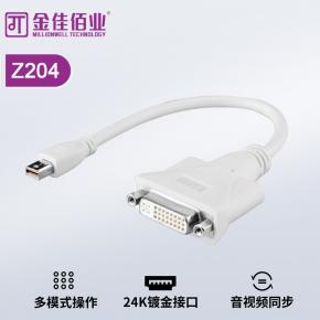 Mini DP轉DVI母轉接線 被動式（帶芯片）Z204